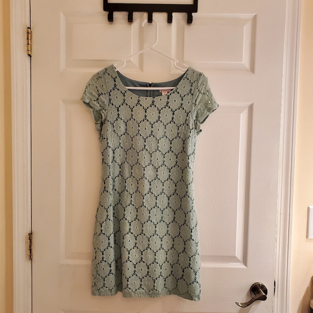 Blue lace dress
